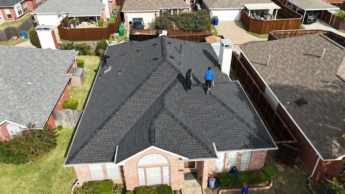Slate & Tile Roof Repair work in progress on a Schiller Park property